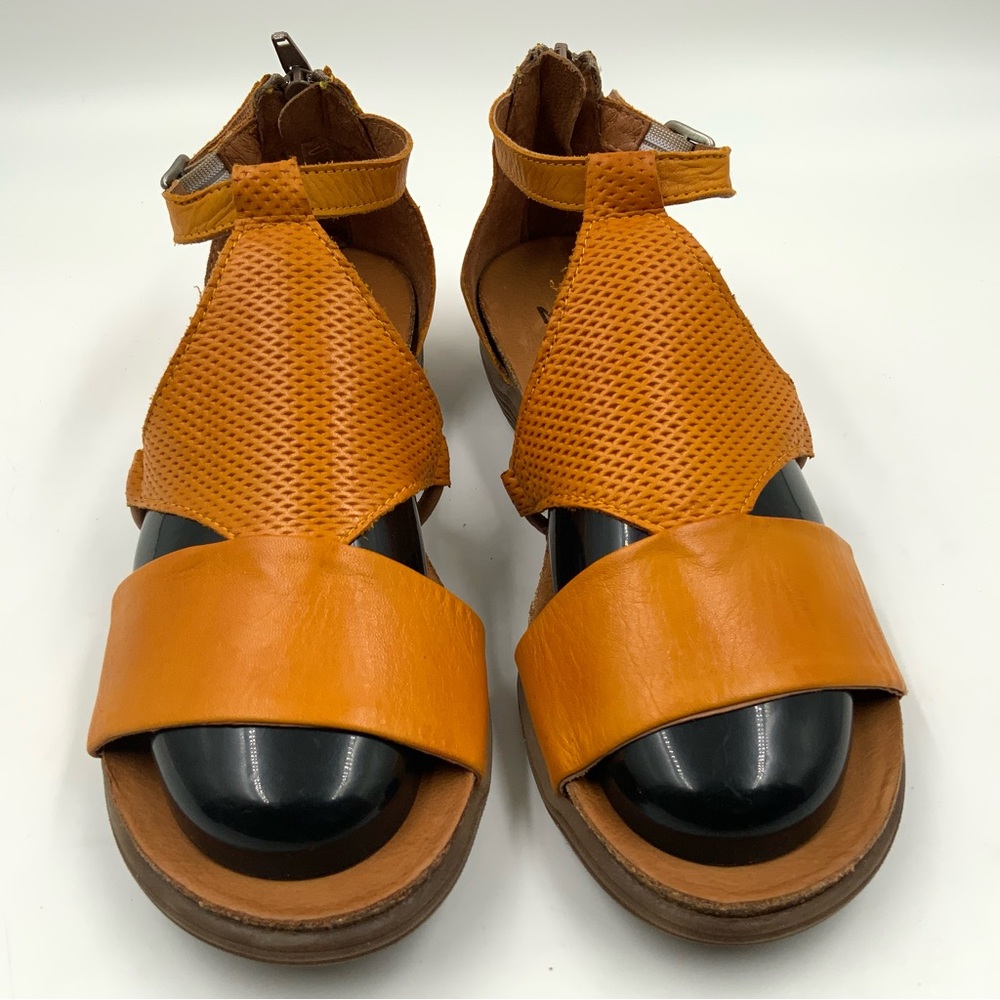 Miz Mooz Mari Yellow Orchid Perforated Slingback Sandal Stylish Women’s Size 38.
